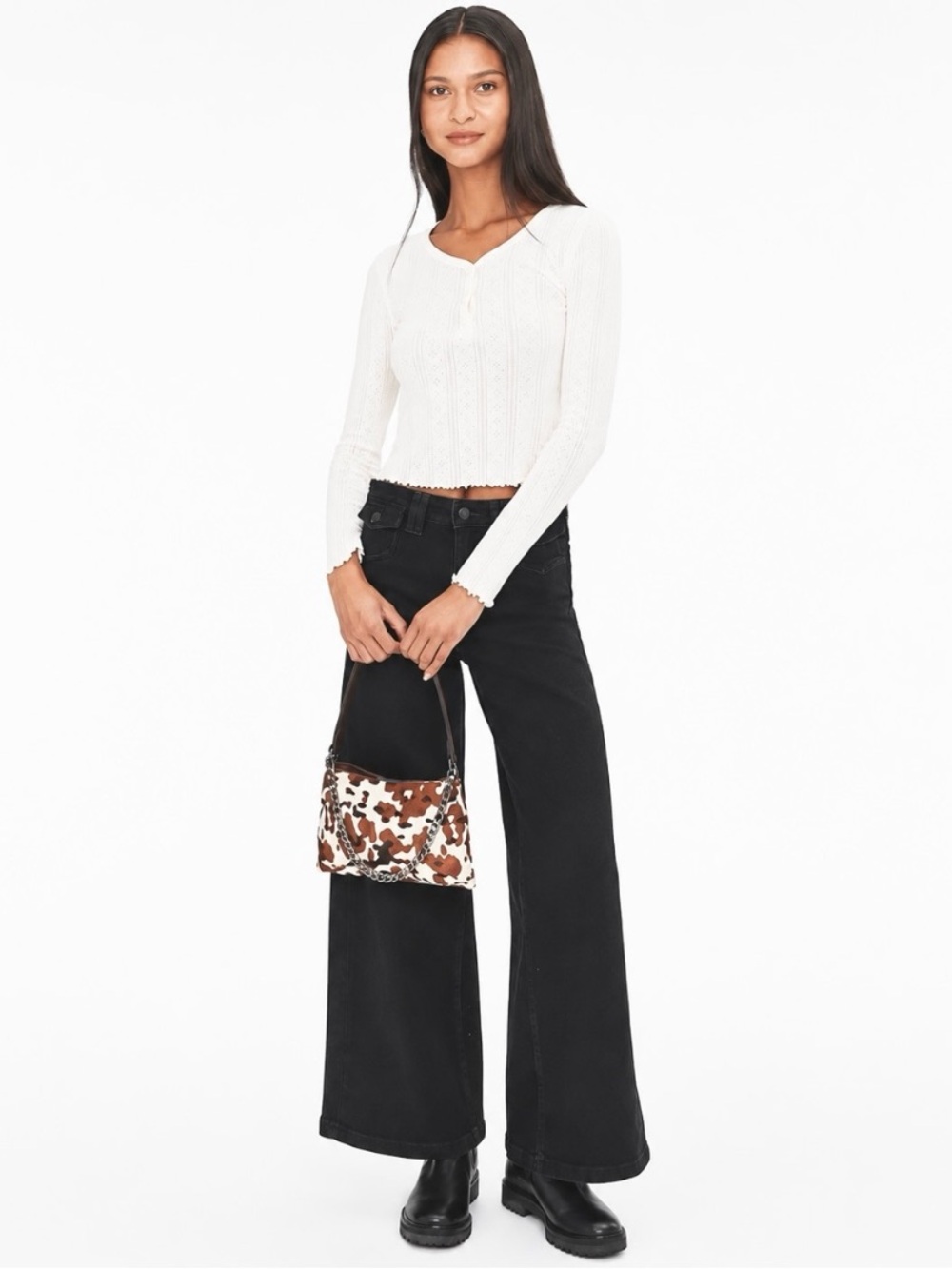 We The Free Kellee High Rise Palazzo Jeans Black Size 25 - Picture 7 of 17
